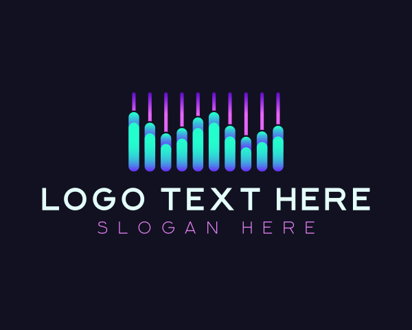 Recording Studio - Music Record Equalizer logo design