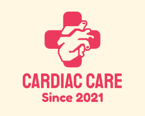 Cardiac - Medical Heart Cross logo design