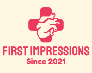 Medical Heart Cross logo design