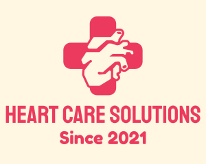 Medical Heart Cross logo design