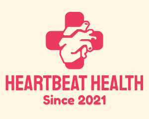 Cardiovascular - Medical Heart Cross logo design