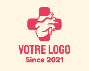 Ecg - Medical Heart Cross logo design