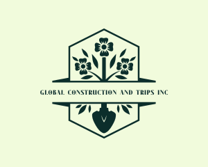 Landscaper - Flower Shovel Gardener logo design