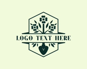 Flower Shovel Gardener Logo