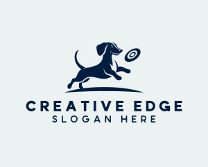 Basset Hound - Puppy Dog Frisbee logo design