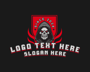 Hoodie - Skull Gamer Shield logo design