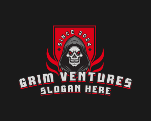 Skull Gamer Shield logo design