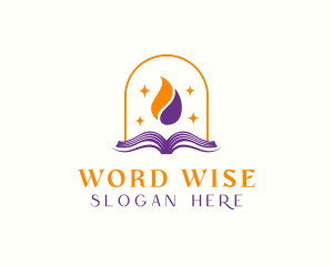 Flame Book Library logo design