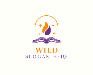 Book - Flame Book Library logo design