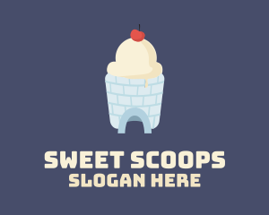 Ice Cream Igloo logo design