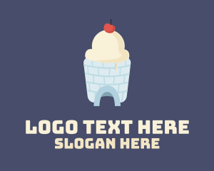 Ice Creamery - Ice Cream Igloo logo design