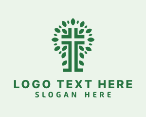 Biblical - Leaf Cross Fellowship logo design