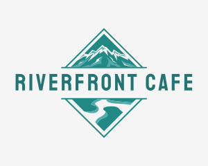 Riverside - Mountain River Adventure logo design