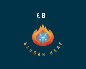 Snowflake Ice Fire Logo