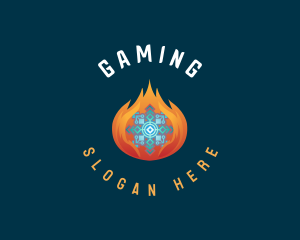 Snowflake Ice Fire Logo