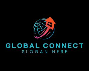 Globe - Arrow House Globe logo design