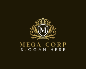 Royal Elegant Shield Crown logo design