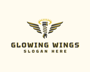 Winged Piston Mechanic logo design