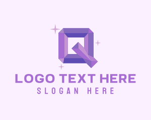 Ruby - Shiny Gem Letter Q logo design