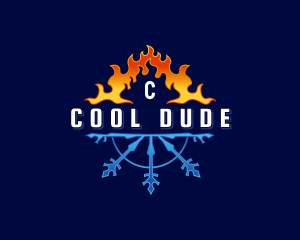 Heating Cooling HVAC logo design