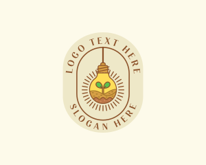 Lighbulb - Leaf Seedling Lightbulb Innovations logo design