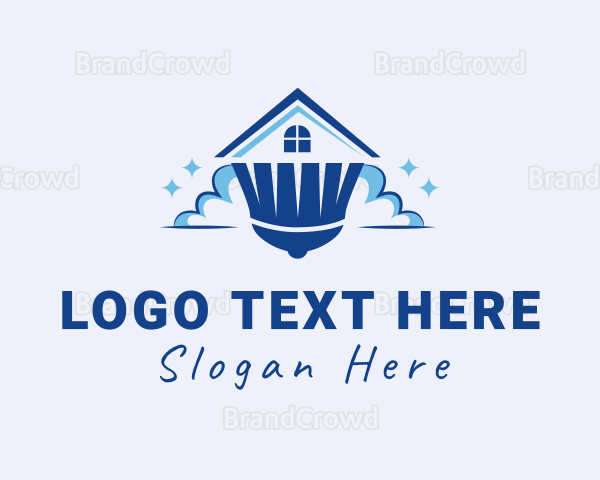 House Cleaning Broom Logo