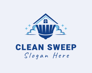 Sweeper - House Cleaning Broom logo design