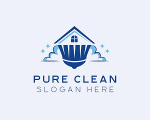 House Cleaning Broom logo design