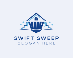 House Cleaning Broom logo design