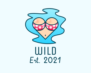 Pool - Heart Summer Swimsuit logo design