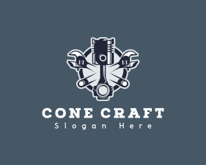 Mechanic Wrench Engine  logo design