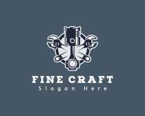 Mechanic Wrench Engine  logo design