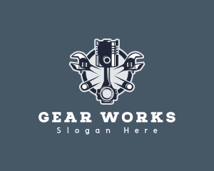 Gears - Mechanic Wrench Engine logo design