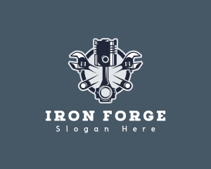 Forge - Mechanic Wrench Engine logo design