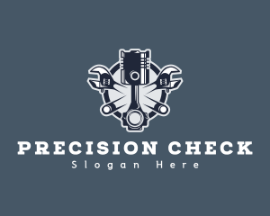 Mechanic Wrench Engine  logo design