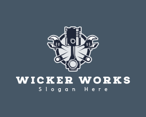 Mechanic Wrench Engine  logo design