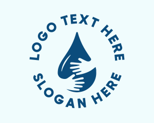 Hydrogen - Hand Water Droplet Sanitation logo design