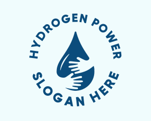 Hand Water Droplet Sanitation  logo design