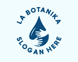 Water Supply - Hand Water Droplet Sanitation logo design