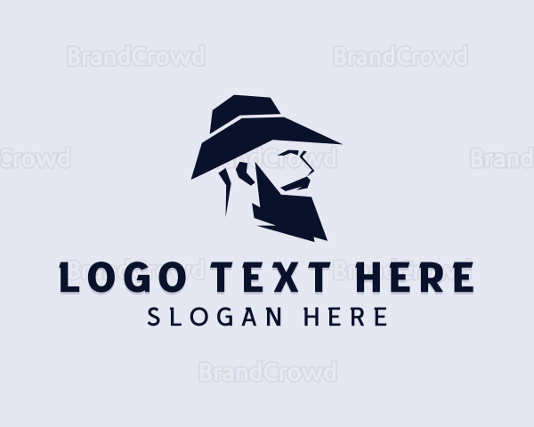 Hipster Beard Hat Logo