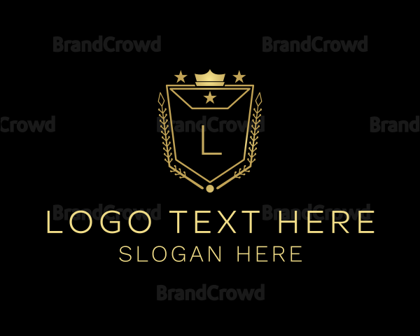 Luxurious Crown Shield Academy Logo