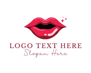 Liptint - Sexy Red Lips logo design