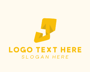 Yellow - Funky Block Letter J logo design