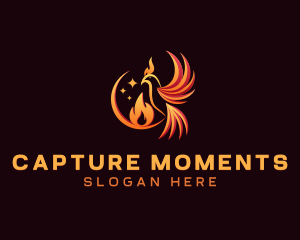 Soaring - Flame Phoenix Bird logo design