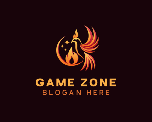 Flame Phoenix Bird logo design