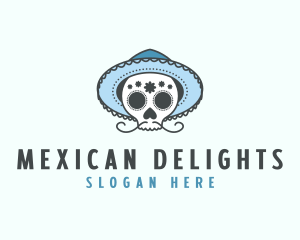 Mexico - Mexican Hat Skull logo design