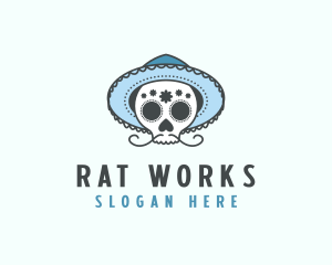 Mexican Hat Skull logo design