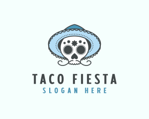 Mexican - Mexican Hat Skull logo design