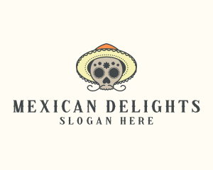 Mexican Hat Skull logo design