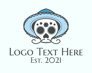 Dead - Mexican Hat Skull logo design